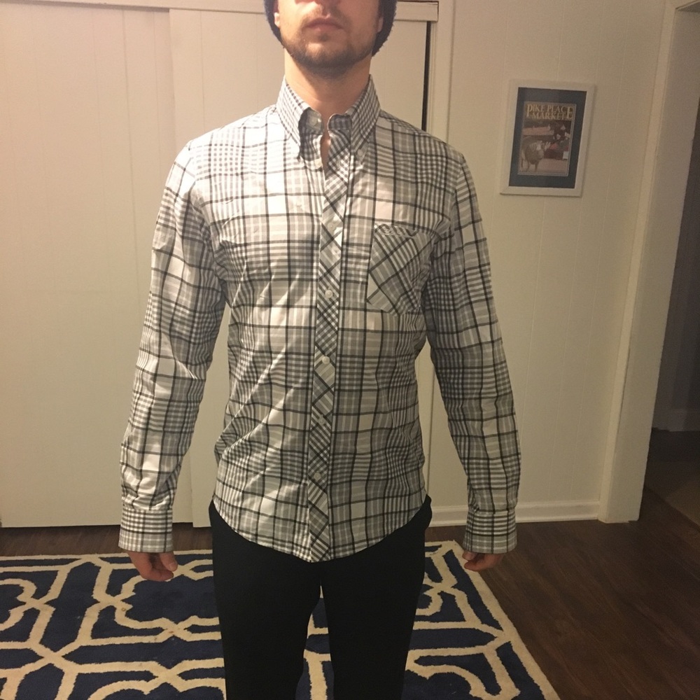 Plaid mens dress shirt